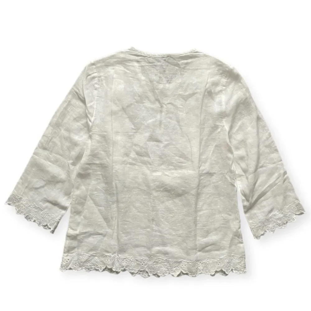 J. Crew White embroidered linen blouse size XS 000058 - Picture 2 of 7
